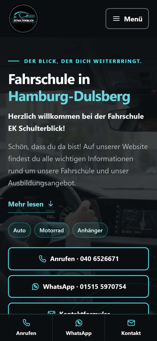 Dieselbe Website auf dem Smartphone