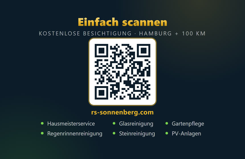 Visitenkarte RS Sonnenberg, Rückseite mit QR-Code